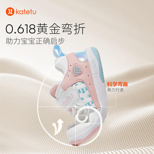 卡特兔婴儿步前鞋春秋小白鞋软底防滑透气一岁宝宝鞋子学步机能鞋 商品图2