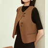玳莎门襟设计感西装马甲女2023年秋季新款气质圆领无袖背心外套  DC37001 商品缩略图1