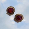 北京仓｜Gripoix Paris-Signet Oval-红色 琉璃 耳环［法国设计师］ 商品缩略图0