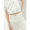 COCOBELLA简约白色牛仔裤时尚高腰微喇休闲裤NDN1 商品缩略图1