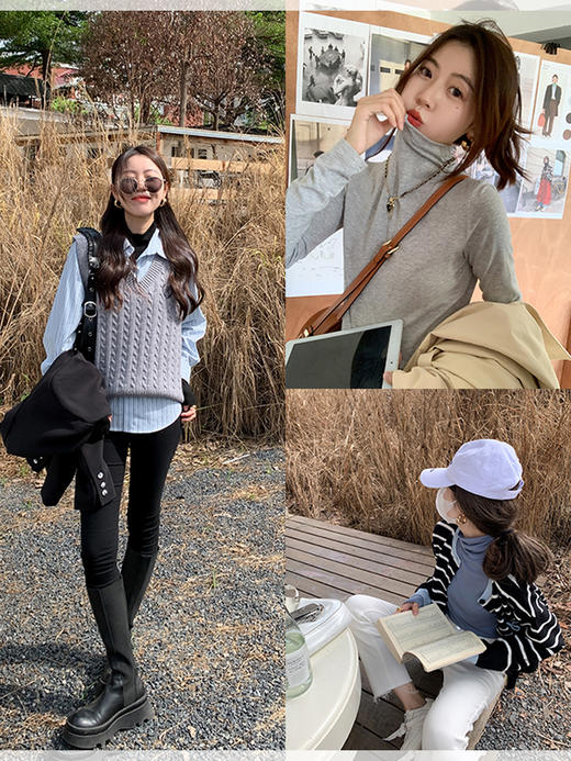 【110元任选3件】微信粉丝秒杀专场 仅此今天 活动结束下架【打底刚需】2个版本打底衫 立领打底衫 堆堆领打底衫 商品图4