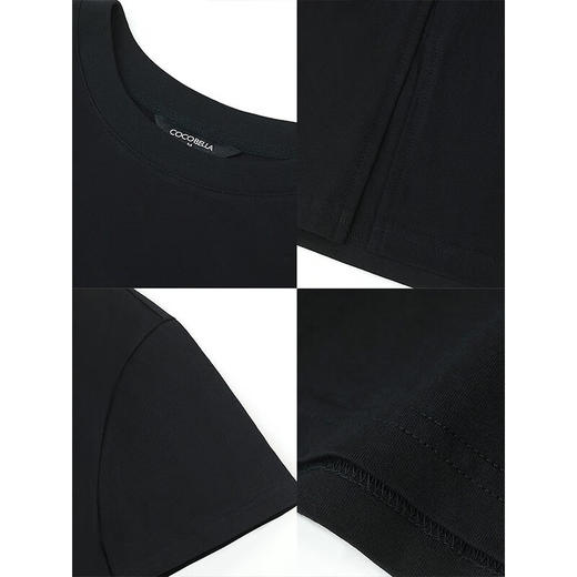 COCOBELLA设计感侧开叉甜酷短袖T恤女休闲圆领半袖NTS3 商品图4