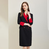NG828斯尔丽瑟俪2023秋季新款撞色收腰包臀钻扣OL通勤连衣裙 商品缩略图2