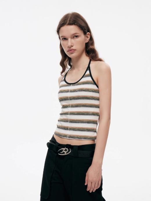 出逃赤岗西/23SSB57/原创设计条纹挂脖吊带 商品图2