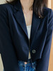 剩M/L/XL/XXL 米思阳2026春季新款通勤OL风纯色西装短截胸针长袖一粒扣外套2715 商品缩略图3