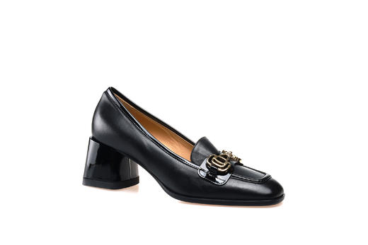 豪麟名鞋奥莱进口迪嘉女鞋乐福鞋羊皮革FW23311S黑色  原价4660元 商品图0