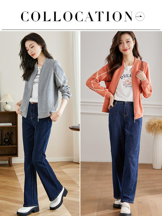 【1件82折】熙世界女士棒球服外套2025年秋季新款休闲时尚减龄小个子短款夹克 商品图3