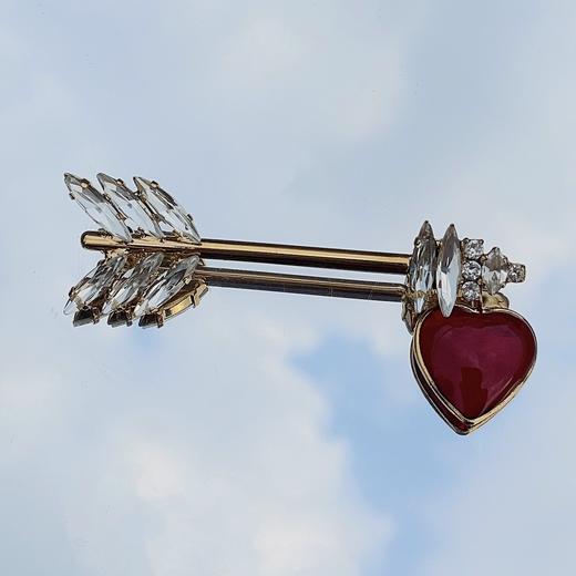 订购6个月到｜Gripoix Paris-Vintage-Hanging Heart-爱心 琉璃 胸针［法国设计师］ 商品图0