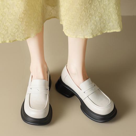 ZHR乐福鞋女2023新款韩版百搭一脚蹬厚底日系小皮鞋子jk单鞋 商品图7