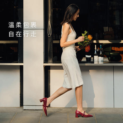 7or9-玛丽珍鞋空气棉高跟鞋蔓越莓 商品图3