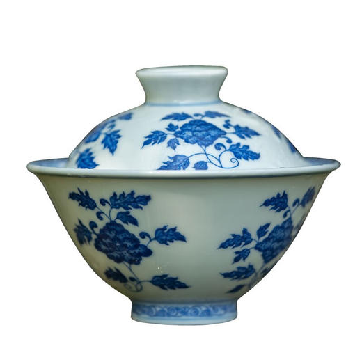 【宝瓷林】景德镇手绘青花三才盖碗 商品图4