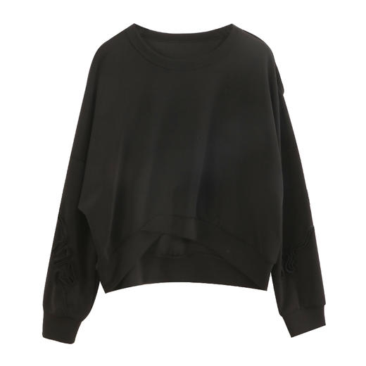 玳莎木耳边落肩袖宽松卫衣女2023年秋季新款设计感不规则下摆上衣  DC32301 商品图4