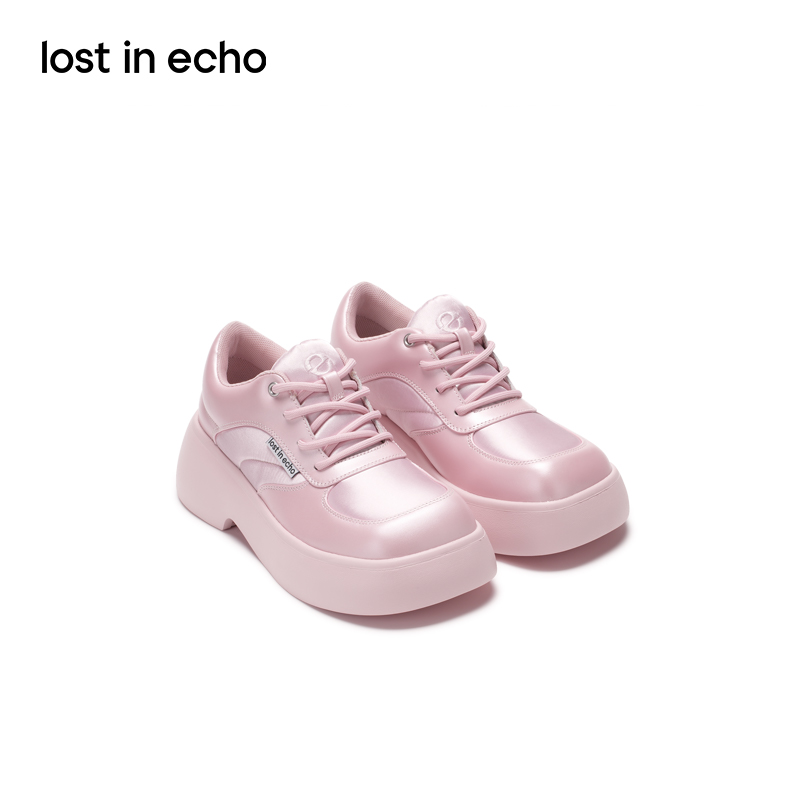 [捡漏价]lost in echo秋季设计师品牌时尚休闲百搭圆头厚底增高面包板鞋女
