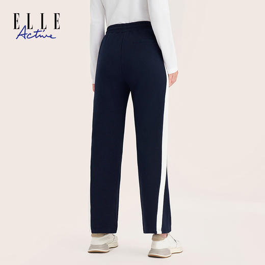 ELLE Active 百搭女士休闲裤透气弹力亲肤长裤早秋时尚阔腿裤 商品图4