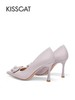 接吻猫新款花朵超高跟鞋尖头优雅气质婚鞋珍珠单鞋女 商品缩略图3