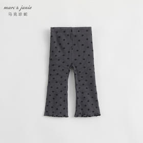 马克珍妮秋装新款 女童无感印花弹力针织打底裤喇叭裤231892