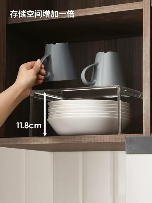 霜山透明桌面置物架家用U型橱柜调料瓶分层架杯子碗盘收纳架 商品图1