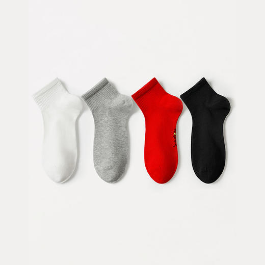 都市丽人都市锋尚简约系列精梳棉袜子短筒袜中厚款男士常规袜新年本命年红品FC3CB3 商品图1