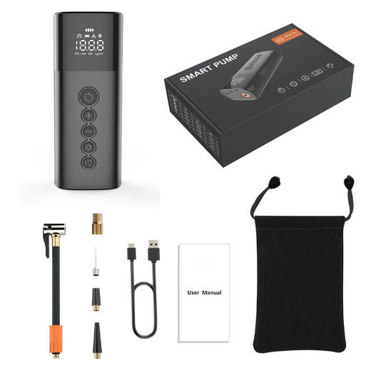 车载充气泵 无线汽车轮胎打气泵打气筒加气泵小车便携双缸充气宝 商品图7