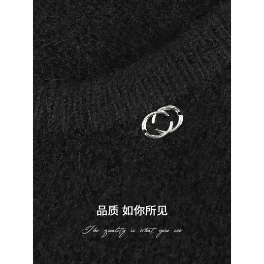 COCOBELLA金属LOGO蓬松软糯毛衣女松弛感亲肤保暖针织衫MZ551-3 商品图4