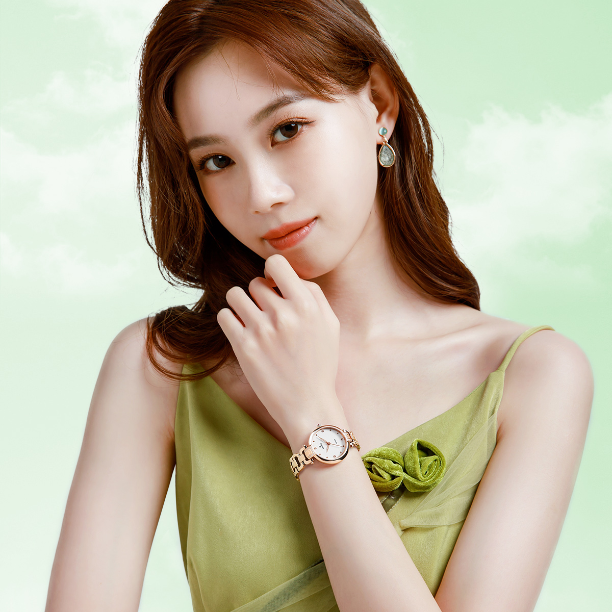 依波表EBOHR 大师系列女士石英表复古优雅防水手表送女友礼物5160