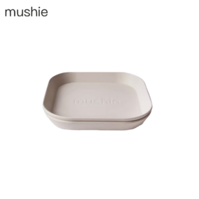 丹麦Mushie方形餐盘2个装lvory象牙白