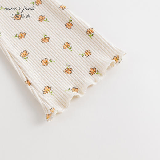 马克珍妮秋装新款 女童无感印花弹力针织打底裤喇叭裤231892 商品图4