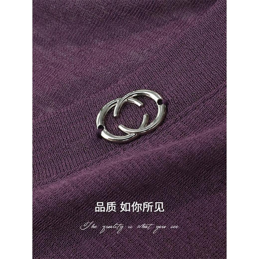 COCOBELLA质感金属LOGO凉感短袖针织衫女舒适圆领T恤NTS26 商品图4