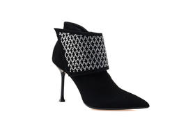 豪麟名鞋奥莱LORIBLU女鞋短靴牛皮革LR29001N黑色  原价6600元