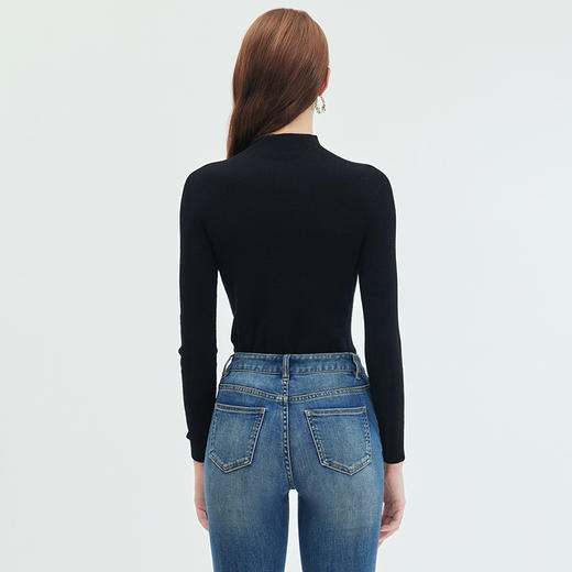 EITIE/爱特爱绵羊毛半高领修身百搭打底薄款针织衫秋新款 C2301202 商品图5