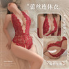 【情趣内衣】霏慕 深V露沟蕾丝开裆连体衣6693 商品缩略图1