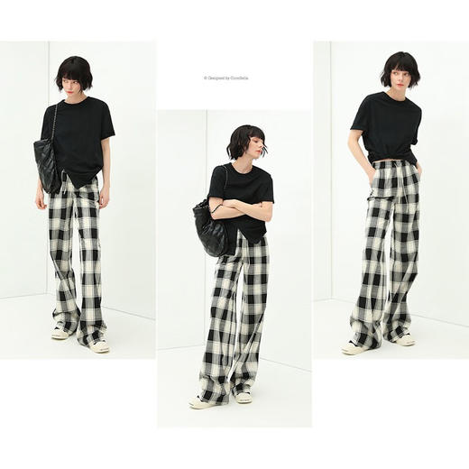 COCOBELLA设计感侧开叉甜酷短袖T恤女休闲圆领半袖NTS3 商品图2