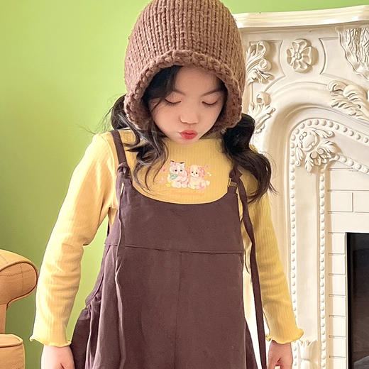 【捡漏价39.9元/2件】女童打底衫秋冬必备，领口花边精致别致，轻盈柔软的磨毛面料贴合皮肤，给孩子温暖的呵护。半高领露玉琢，花边领口添风情；磨毛贴心保暖神，长袖经典潮流趋势lish 商品图8