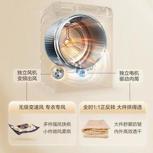 【纤美顶配376+376洗烘套装】海尔10kg洗烘套装智投家用滚筒洗衣机精华洗智能投放 双擎双变频热泵烘干机BD14376LU1+F376U1 商品图3