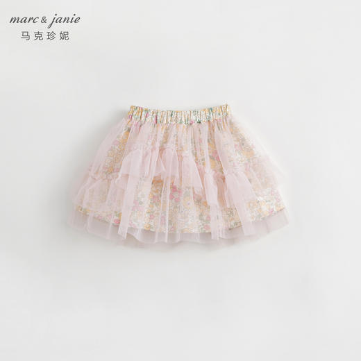 马克珍妮秋装新款 女童秋日花园拼接网纱短裙半身裙231790 商品图1