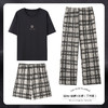 【79元/三件套】全棉情侣款睡衣三件套 简约格纹薄款圆领家居服纯棉短袖+短裤+长裤 商品缩略图6