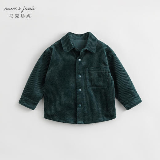马克珍妮秋装新款 男童柔软灯芯绒翻领衬衫 儿童上衣231806 商品图3