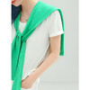 COCOBELLA凉感舒适圆领短袖T恤女绿色针织披肩套装NFS601 商品缩略图2