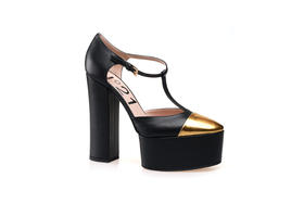 豪麟名鞋奥莱N°21 女鞋玛丽珍鞋牛皮革N16011P黑色  原价8600元