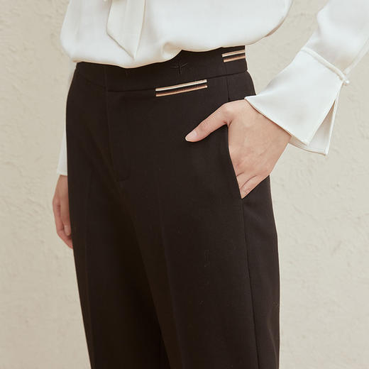 玳莎直筒烟管裤女秋季新款垂感休闲裤显瘦小个子职业西装裤  DC36307 商品图2