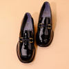 Safiya/索菲娅 2023秋季新品复古漆皮浅口软底一脚蹬粗跟乐福鞋 SF33112140 商品缩略图1