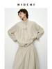 HIDEMI 褶皱花苞感做旧感水洗棉立体剪裁短款立领薄外套套装 商品缩略图9