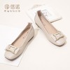 信诺平底单鞋女2023新款真皮一脚蹬豆豆鞋方头浅口软底奶奶女鞋23Q1629-9 商品缩略图2