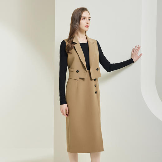 NG808斯尔丽瑟俪2023秋季新款马甲式外搭搭配针织连衣裙 商品图2