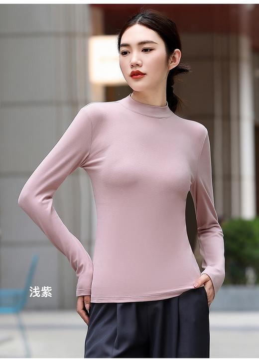【特价】女士莫代尔棉德绒磨毛螺纹印花净色打底衣秋衣高弹舒适单上衣单件打底衫2209/2210/2235/2236/2364 商品图7