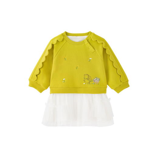 【商场同款】英氏女童连衣裙假两件加绒保暖秋冬可爱裙子 商品图4