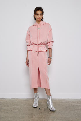 荷叶下摆连帽卫衣