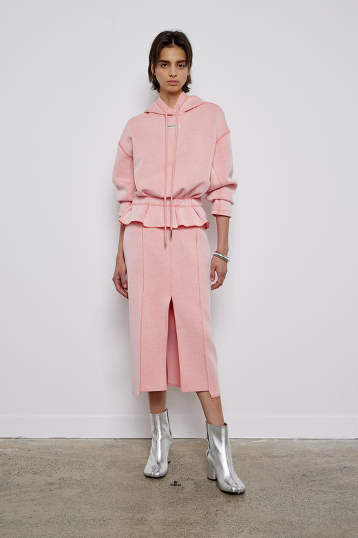 荷叶下摆连帽卫衣 商品图0