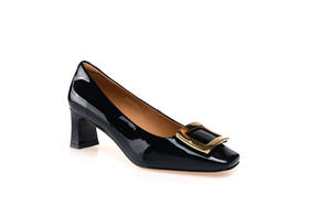 豪麟名鞋奥莱迪嘉女鞋皮鞋牛移膜革DJHJO32WP215黑色  原价1860元