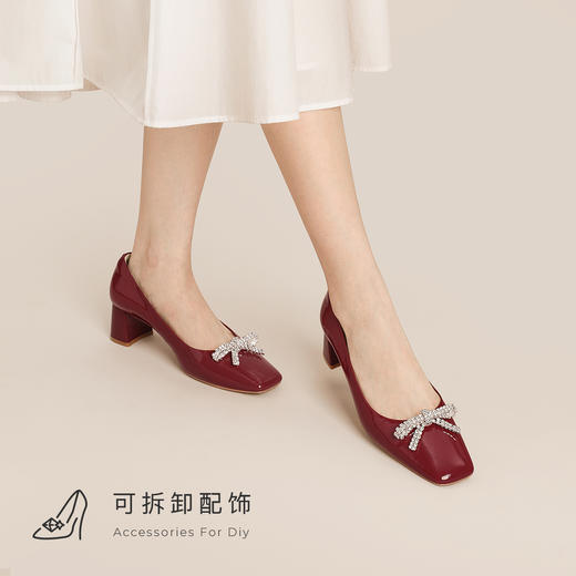 7or9-玛丽珍鞋空气棉高跟鞋蔓越莓 商品图4